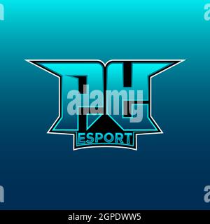 PY Logo ESport Gaming Initial with Blue Light Color design vector template Stock Vector