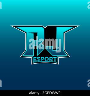 RL Logo ESport Gaming Initial with Blue Light Color design vector template Stock Vector