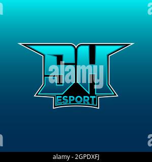 SH Logo ESport Gaming Initial with Blue Light Color design vector template Stock Vector
