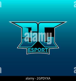 SI Logo ESport Gaming Initial with Blue Light Color design vector template Stock Vector