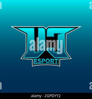 UC Logo ESport Gaming Initial with Blue Light Color design vector template Stock Vector
