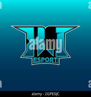 XI Logo ESport Gaming Initial with Blue Light Color design vector template Stock Vector