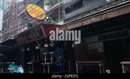 Toy Bar Soi Cowboy Entertainment Zone in Bangkok Thailand Shut Down Covid 19 Pandemic Lockdown Maintenance crew Stock Photo