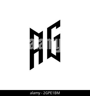 AG Monogram geometric shape style template. Monogram initial design vector isolated on white background Stock Vector