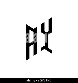 AY Monogram geometric shape style template. Monogram initial design vector isolated on white background Stock Vector