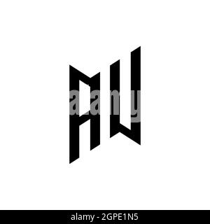 AU Monogram geometric shape style template. Monogram initial design vector isolated on white background Stock Vector
