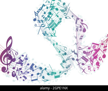 Notes Staff Stock Vector