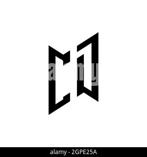 CD Monogram geometric shape style template. Monogram initial design vector isolated on white background Stock Vector