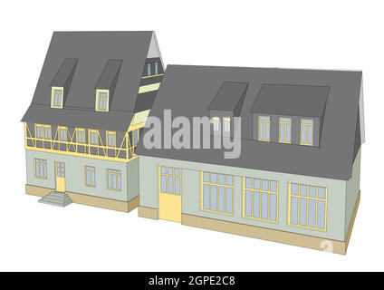 building isolated on white background Stock Vector