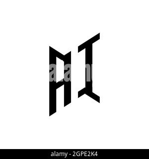 AI Monogram geometric shape style template. Monogram initial design vector isolated on white background Stock Vector