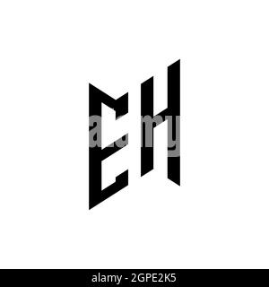 EH Monogram geometric shape style template. Monogram initial design vector isolated on white background Stock Vector