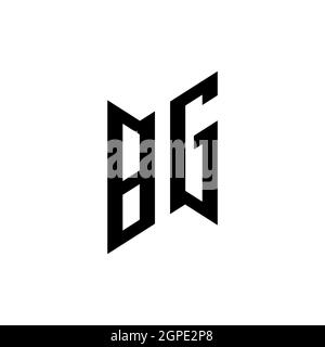 BG Monogram geometric shape style template. Monogram initial design vector isolated on white background Stock Vector