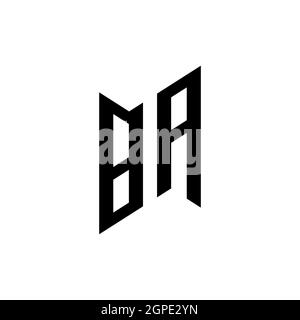 BA Monogram geometric shape style template. Monogram initial design vector isolated on white background Stock Vector