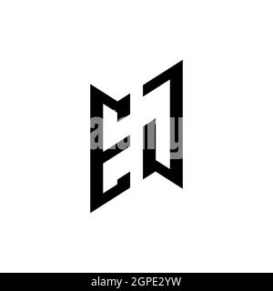 EJ Monogram geometric shape style template. Monogram initial design vector isolated on white background Stock Vector