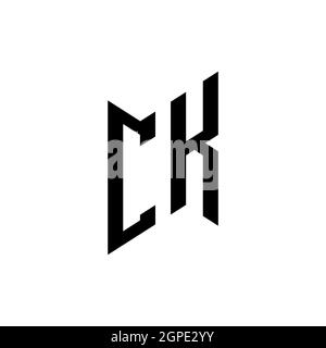 CK Monogram geometric shape style template. Monogram initial design vector isolated on white background Stock Vector
