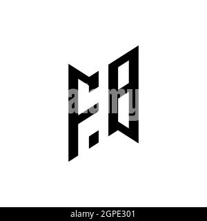 FB Monogram geometric shape style template. Monogram initial design vector isolated on white background Stock Vector