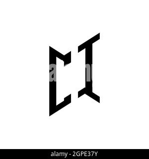 CI Monogram geometric shape style template. Monogram initial design vector isolated on white background Stock Vector