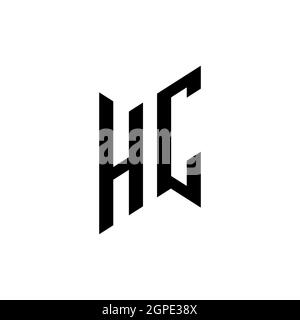 HC Monogram geometric shape style template. Monogram initial design vector isolated on white background Stock Vector