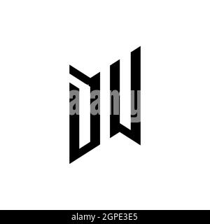 DU Monogram geometric shape style template. Monogram initial design vector isolated on white background Stock Vector