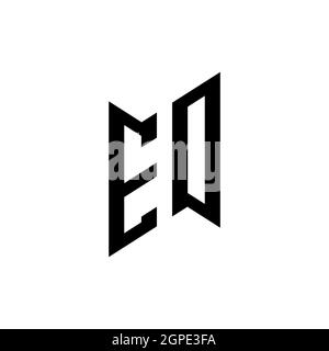 EO Monogram geometric shape style template. Monogram initial design vector isolated on white background Stock Vector