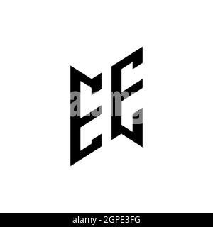 EE Monogram geometric shape style template. Monogram initial design vector isolated on white background Stock Vector
