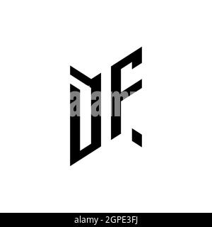 DF Monogram geometric shape style template. Monogram initial design vector isolated on white background Stock Vector
