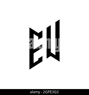 EU Monogram geometric shape style template. Monogram initial design vector isolated on white background Stock Vector