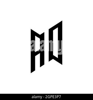AO Monogram geometric shape style template. Monogram initial design vector isolated on white background Stock Vector