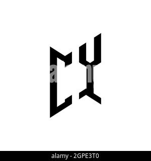 CY Monogram geometric shape style template. Monogram initial design vector isolated on white background Stock Vector