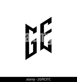 GE Monogram geometric shape style template. Monogram initial design vector isolated on white background Stock Vector