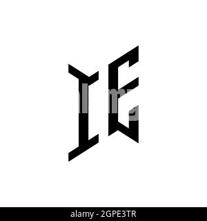 IE Monogram geometric shape style template. Monogram initial design vector isolated on white background Stock Vector