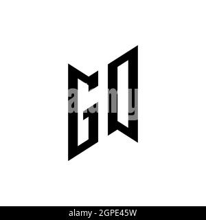 GO Monogram geometric shape style template. Monogram initial design vector isolated on white background Stock Vector