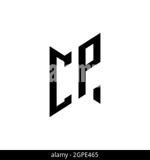 CP Monogram geometric shape style template. Monogram initial design vector isolated on white background Stock Vector