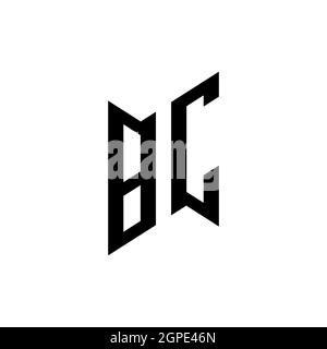 BC Monogram geometric shape style template. Monogram initial design vector isolated on white background Stock Vector