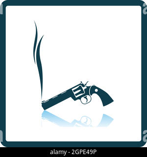Smoking Revolver Icon Stock Vector