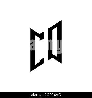 CO Monogram geometric shape style template. Monogram initial design vector isolated on white background Stock Vector