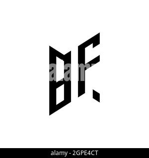 BF Monogram geometric shape style template. Monogram initial design vector isolated on white background Stock Vector