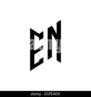 EN Monogram geometric shape style template. Monogram initial design vector isolated on white background Stock Vector