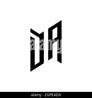 DA Monogram geometric shape style template. Monogram initial design vector isolated on white background Stock Vector