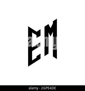 EM Monogram geometric shape style template. Monogram initial design vector isolated on white background Stock Vector