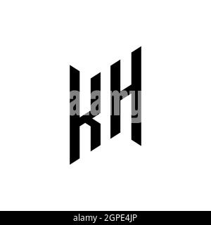 KH Monogram geometric shape style template. Monogram initial design vector isolated on white background Stock Vector