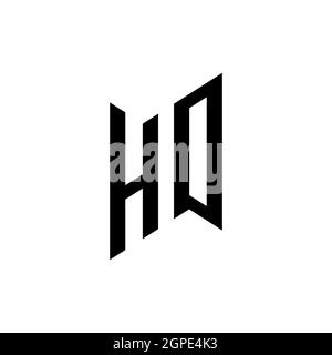 HO Monogram geometric shape style template. Monogram initial design vector isolated on white background Stock Vector