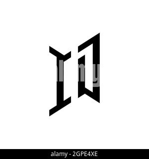 ID Monogram geometric shape style template. Monogram initial design vector isolated on white background Stock Vector