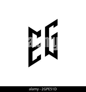 EG Monogram geometric shape style template. Monogram initial design vector isolated on white background Stock Vector