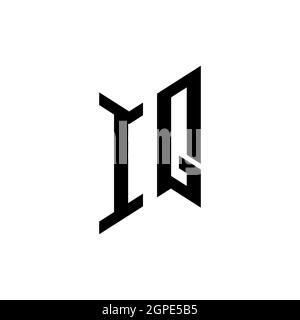 IQ Monogram geometric shape style template. Monogram initial design vector isolated on white background Stock Vector