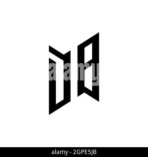 DB Monogram geometric shape style template. Monogram initial design vector isolated on white background Stock Vector