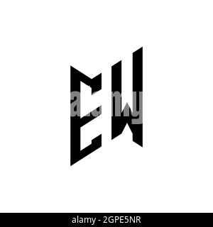EW Monogram geometric shape style template. Monogram initial design vector isolated on white background Stock Vector