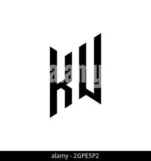 KT Monogram geometric shape style template. Monogram initial design vector isolated on white background Stock Vector