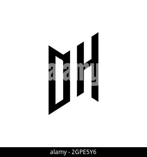 OH Monogram geometric shape style template. Monogram initial design vector isolated on white background Stock Vector