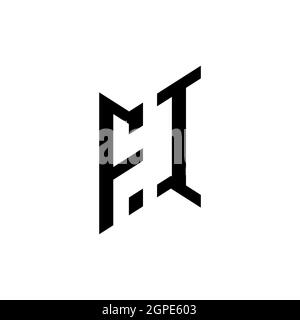 FI Monogram geometric shape style template. Monogram initial design vector isolated on white background Stock Vector